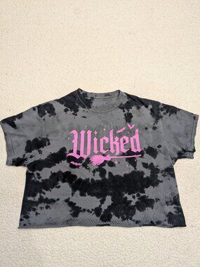 Wicked Tie Dye Crop Top Womens Medium Goth Witchy Tee